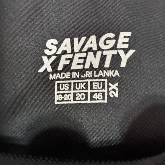 NWT Savage X Fenty High Waist Mesh Leggings Women’s 2X Black Sheer Stretch - Picture 8 of 10